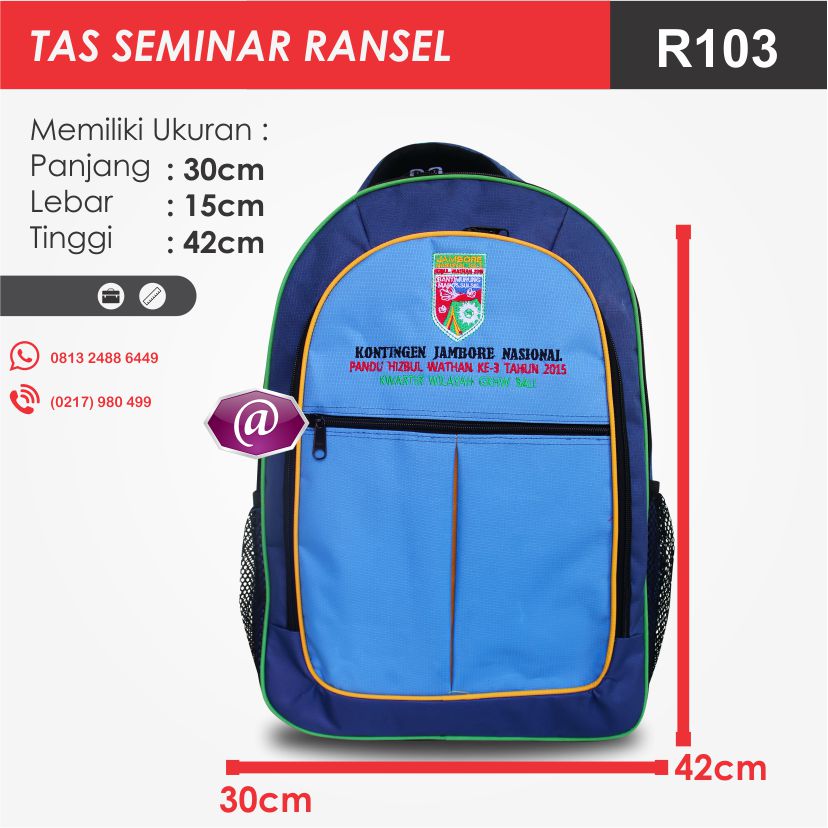 ukuran tas seminar ransel R103 grosir tas seminar jakarta