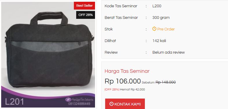 Beraneka Macam Tas Promosi di Jakarta | Tas laptop Model l201